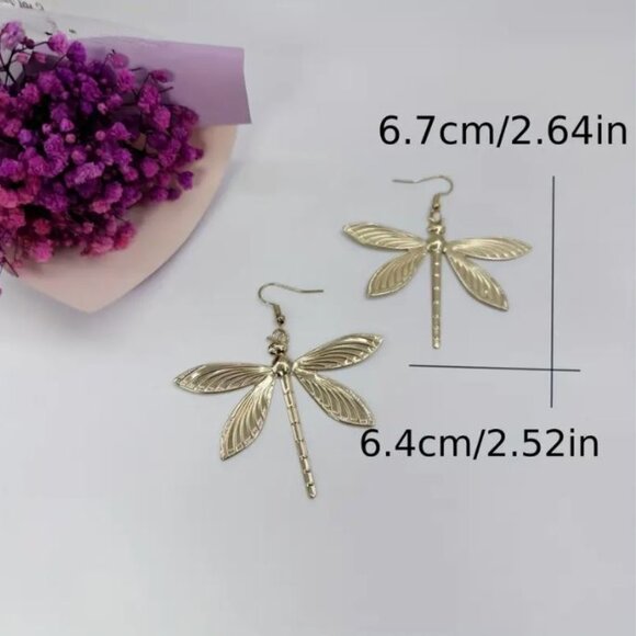 NEW Kendra Gold Dragonfly Festival Drop Earrings - Picture 4 of 4